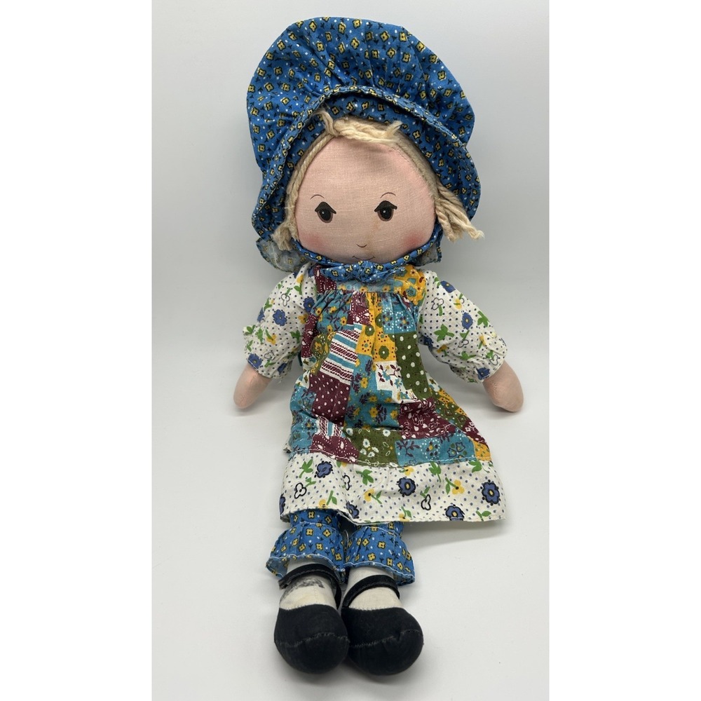 VTG The Original Holly Hobbie Knickerbocker Ragdoll Multicolor Patchwork Dress